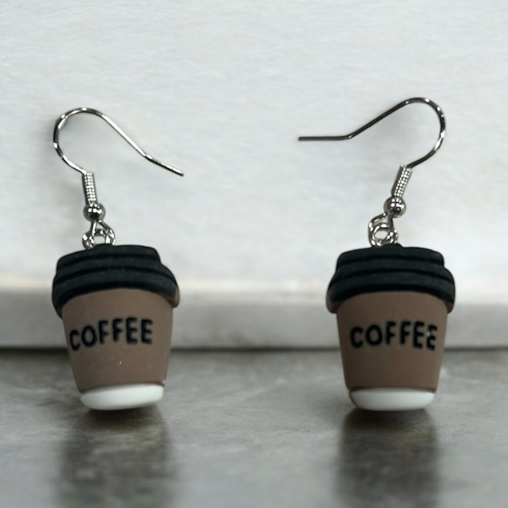 ✨ 5 for $30 Earring Bar ✨ Clay Coffee Cup Earrings Food Art Trendy Jewelry
